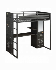Cargo Twin Loft Bed W/Desk & Wardrobe