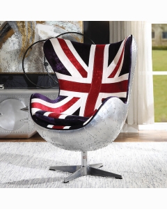 Brancaster British Flag Accent Chair W/Swivel