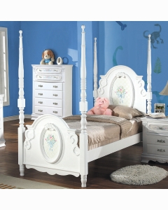 Flora Twin Bed W/Poster