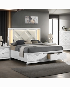 Skylar EK Bed W/Led & Storage