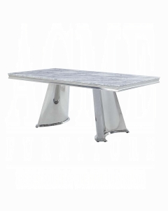 Destry Dining Table W/Engineering Stone Top & Pedestal Base