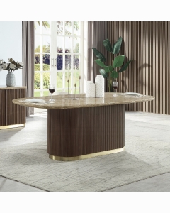 Clayten Dining Table w/Natural Marble Top