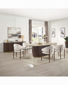 Clayten Dining Table w/Natural Marble Top