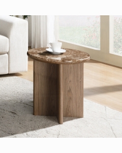 Markku End Table w/Natural Marble
