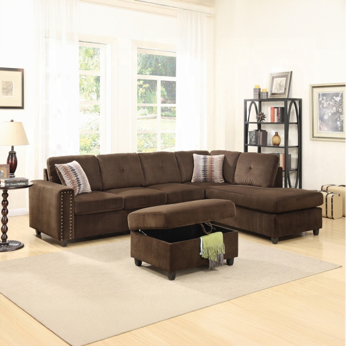 Belville Reversible Sectional Sofa W/2 Pillows