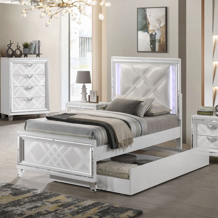 Skylar Twin Bed W/Led