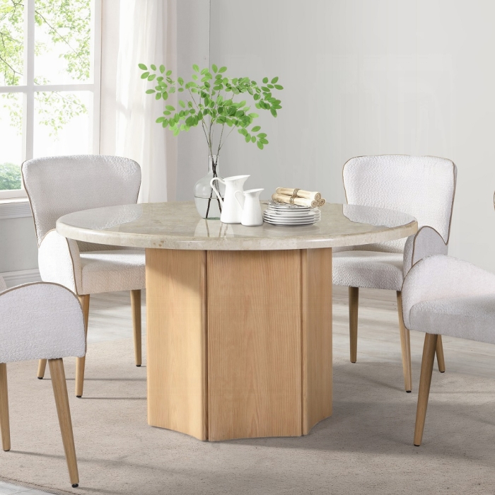 Adalynn Round Dining Table W/Marble Top