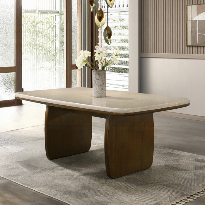 Kasha Dining Table w/Natural Marble Top