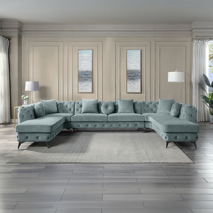 Zerah Sectional Sofa W/7 Pillows