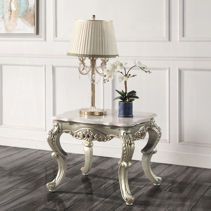 Miliani End Table W/Marble Top