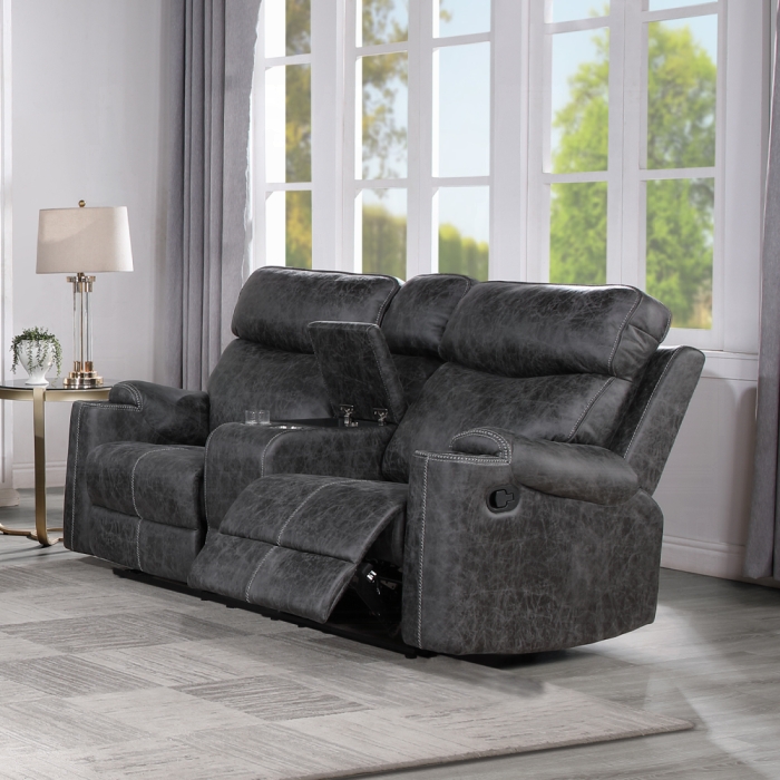 Hirah Motion Loveseat w/Console & USB Port