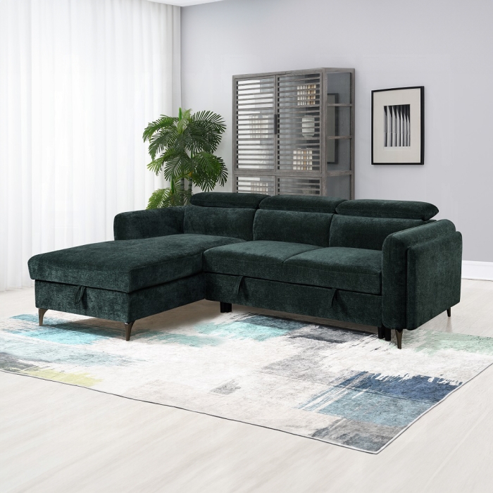 Zadok Sectional Sofa W/Sleeper & Storage
